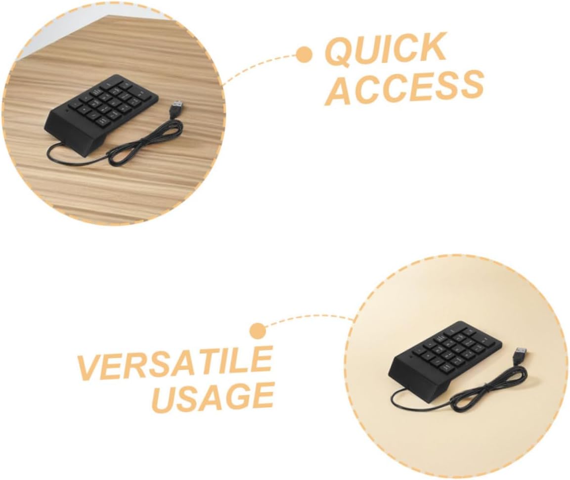 2pcs USB Numeric Keypad 18-Key Financial Pad for Laptop PC Computer, Wired Portable Number Keyboard for Accounting and Office Use