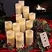 Set of 12 Ivory 3x6 Wax Remote Controlled Battery Operated Flickering Candles with Remote and Batteries (Ivory, 12pk)