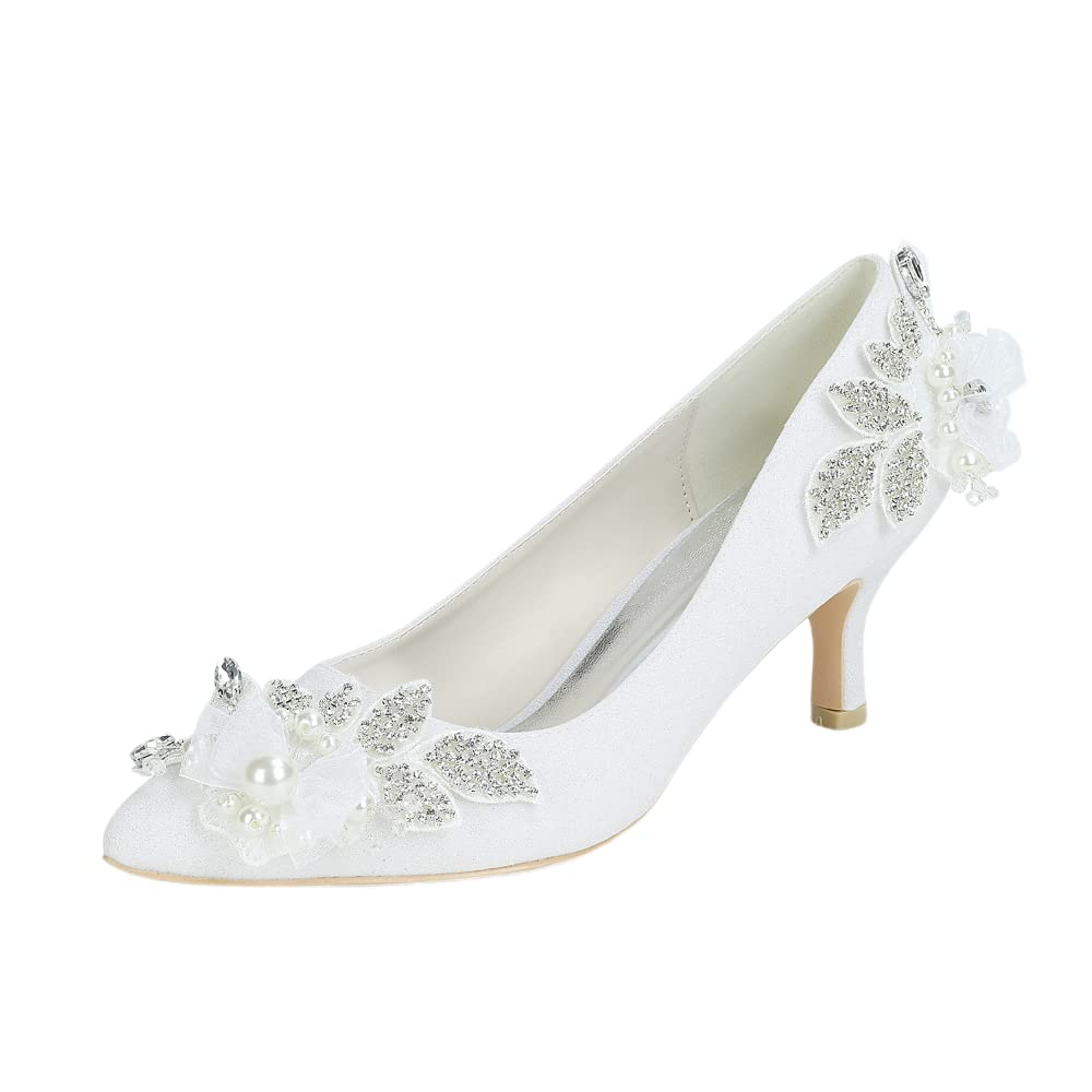 Chaussures de mariée uniques en strass blanc d'une finition d'exception