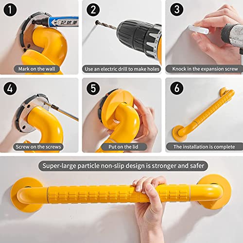 Juego de barras de agarre de 2 piezas, barra de agarre de seguridad para ducha, mango de agarre antideslizante para baño, barra de equilibrio de bañera montada en la pared para ancianos y
