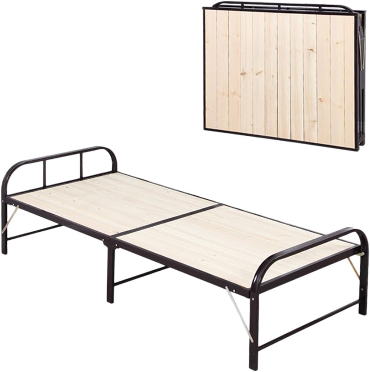 Camping Cots for Adults Heavy 34 in Sturdy Steel Frame with Solid Wood Slats, Easy Fold & Unfold, 700lb Capacity, Ideal for Office Nap or Outdoor Use(200 * 80cm),200 * 80CM