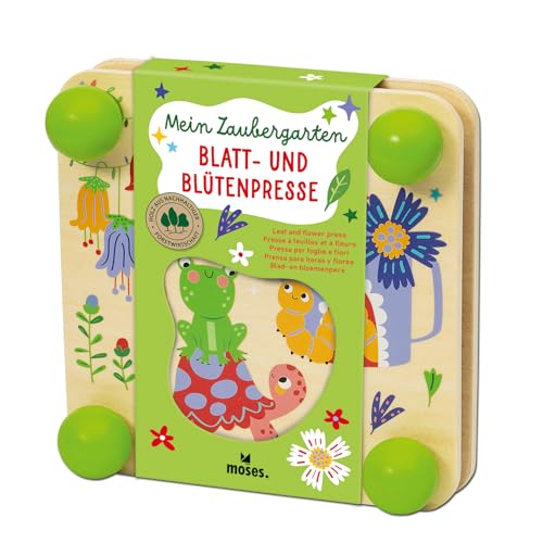 moses. Mein Zaubergarten Blatt- & Blütenpresse aus Holz Bastelset zum Pressen von Blumen & Blättern Kreativ-Spielzeug für DIY-Fans & Kinder ab 4 Jahren Bunt