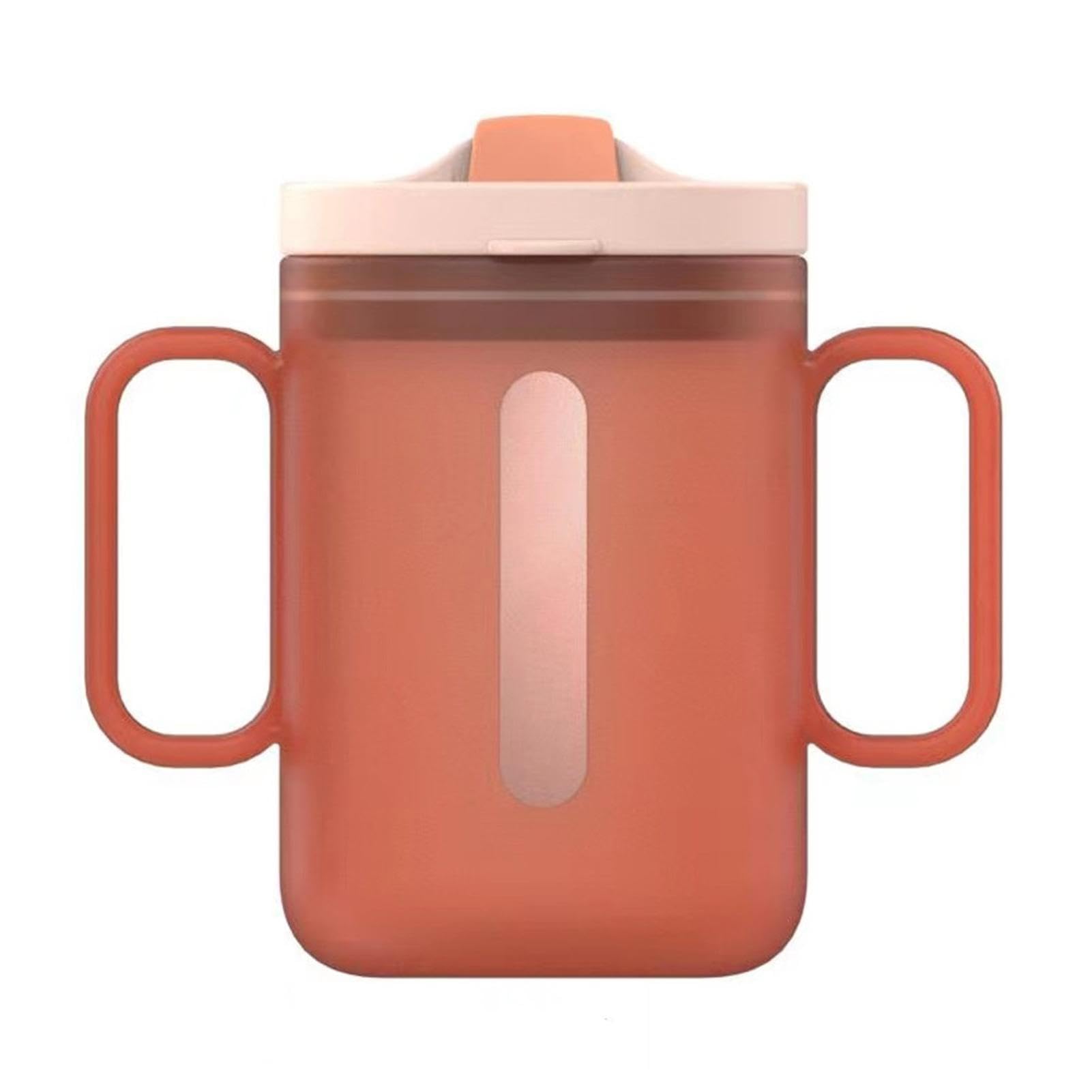 Elderly Spill Proof Cups - 300ml Water Bottle with Lid and Straw, Unspillable Cup with Handles, Insulated Water Bottle for Home Car and Camping, Unspillable Cup Water Cup for Elderly Care Tumbler (PP)