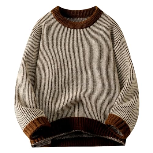 Pull en tricot pour homme à col rond style décontracté