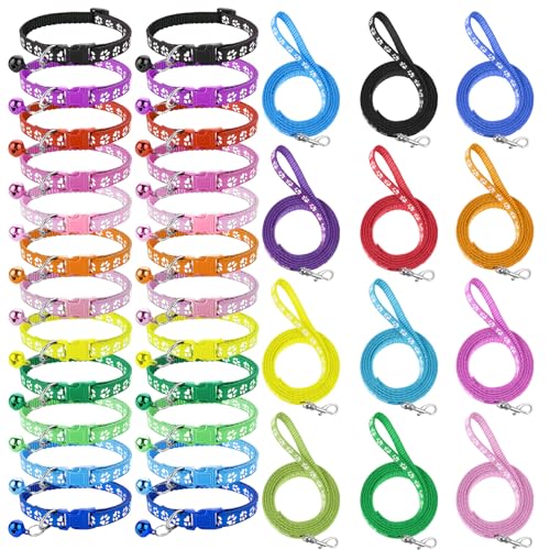48 Pcs Dog Collar and Leash Set, Nylon Puppy Collars