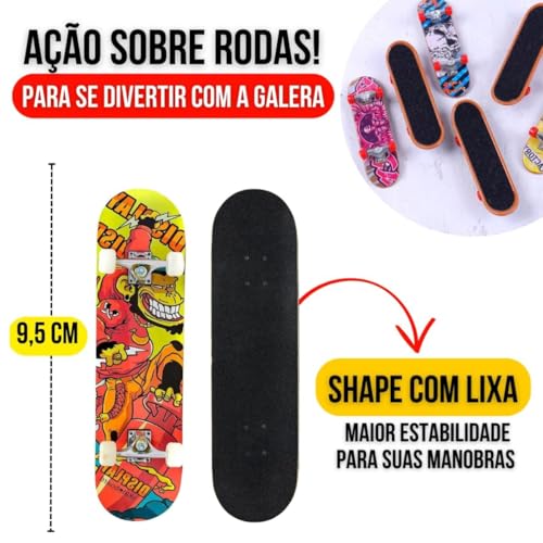 Skate de Dedo Profissional Kit com 2 Mini Skate de Dedo com Acessórios 8 Rodinhas + Ferramentas de M