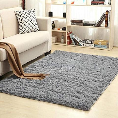 Area Rugs for Living Room, Fluffy Super Soft Shaggy Carpet for Home Bedroom Decor Carpets, Nursery Rugs Kids Mat (Grey 80cm x 160cm) Cover