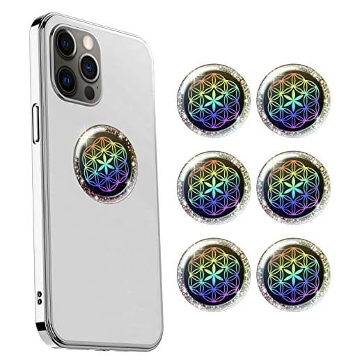 Crystal Diamond Flashing Sticker 6 pcs for Mobile Phones 2021 Latest Model–Anti-R Multi-Layer Protection Cell Phone Stickers, for Smart Phone, Laptops, Tablets, All Devices，Golden Diamond