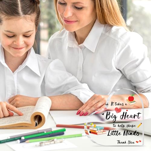 iLifemate Teacher Appreciation Gifts, End Of Year Teacher Gifts - Acrylic Heart Shape Teachers Plaque 4×4 in, Teacher Retirement Gifts for Women Men, End of Year Thank You Teacher Keepsake - Thumbnail 7
