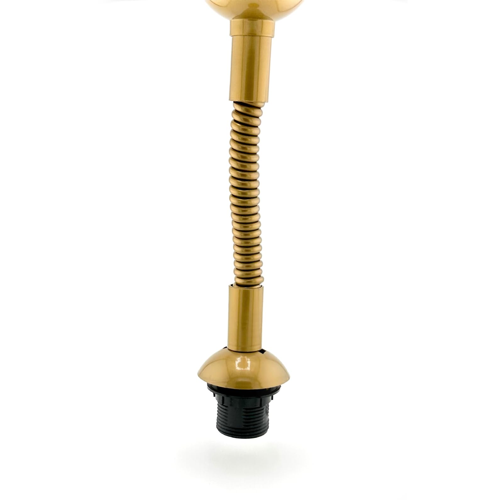 ORION LIGHTSTYLE Lampadario a sospensione con cavo a spirale, lunghezza 400-1200 mm, attacco E27 con anello a vite, carico massimo 5 kg, pendolo a traino, plastica, oro