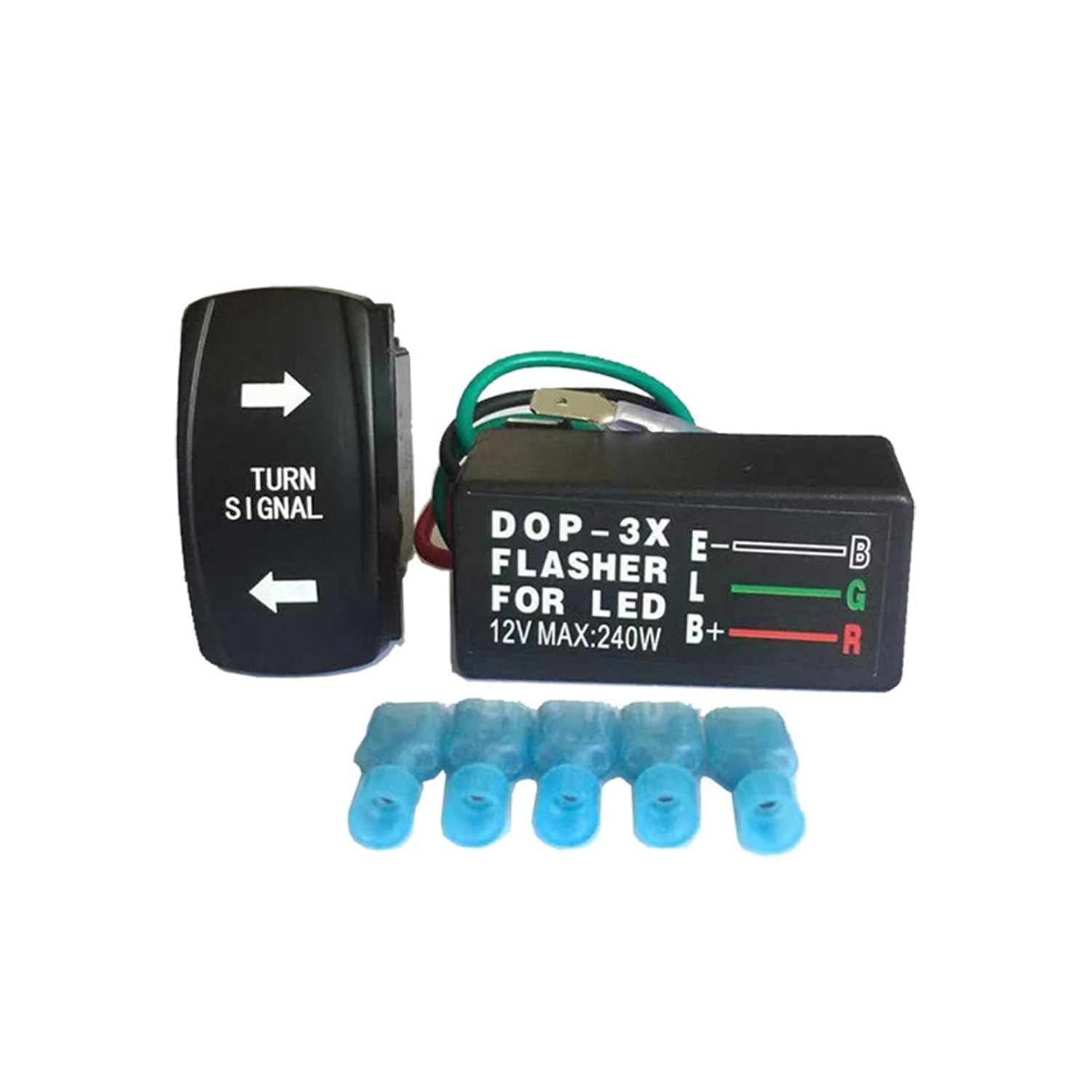 Car and Motorcycle LED Flasher Relay DOP-3X Turn Signal Flasher LRL700 with Accessories, 12VDC