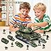 Army Tank Toys for Boys 3 4 5 6 7 8 Years Old, Military Toys Playset with 6 Mini Die-Cast Cars Helicopter & 10 Army Men Toy Soldiers, Kids Christmas Birthday Gifts Present for Boys Age 3+