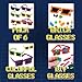 Bedwina Building Blocks Glasses - Pack of 6 - Block Mania Building Block Glasses with Extra Bricks for Carnival Supplies, Stocking Stuffers and Birthday Party Favors for Kids