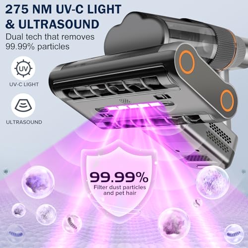 Mattress-Vacuum-Cleaner-Handheld-Bed-Vacuum-with-UV-C-Light-16Kpa-Suction-30000-RPM-Dual-Drum-Brushes140F-Hot-Air-Ultrasonic500W-Power-Mattress-Cleaner-Quickly-Removes-DustCorded Mattress Vacuum Cleaner Handheld Bed Vacuum with UV C Light 16Kpa Suction 30000 RPM Dual Drum Brushes140F Hot Air Ultrasonic500W Power Mattress Cleaner Quickly Removes DustCorded
