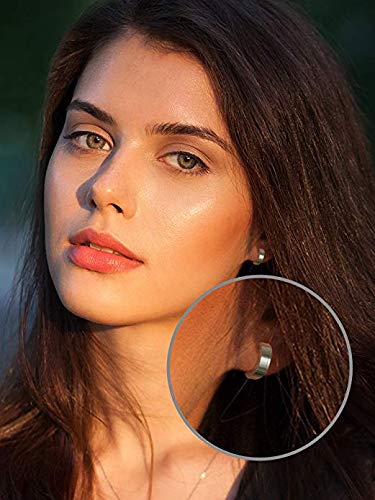 Pendientes de aro de acero inoxidable para hombre y mujer, 3 pares, Acero inoxidable 6