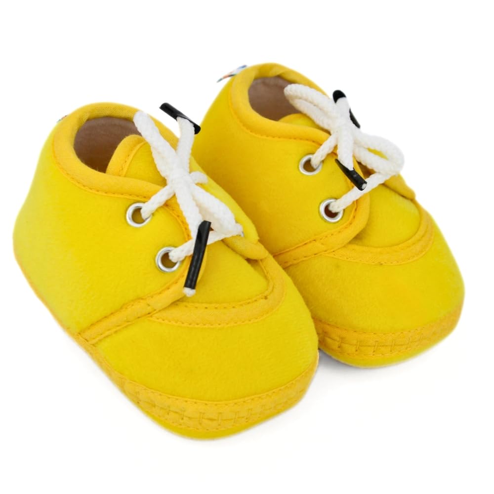 6 to 12 Month Baby Boys & Baby Girls Newborn Cotton Yellow Lace Baby Booties-BT5432-image-30