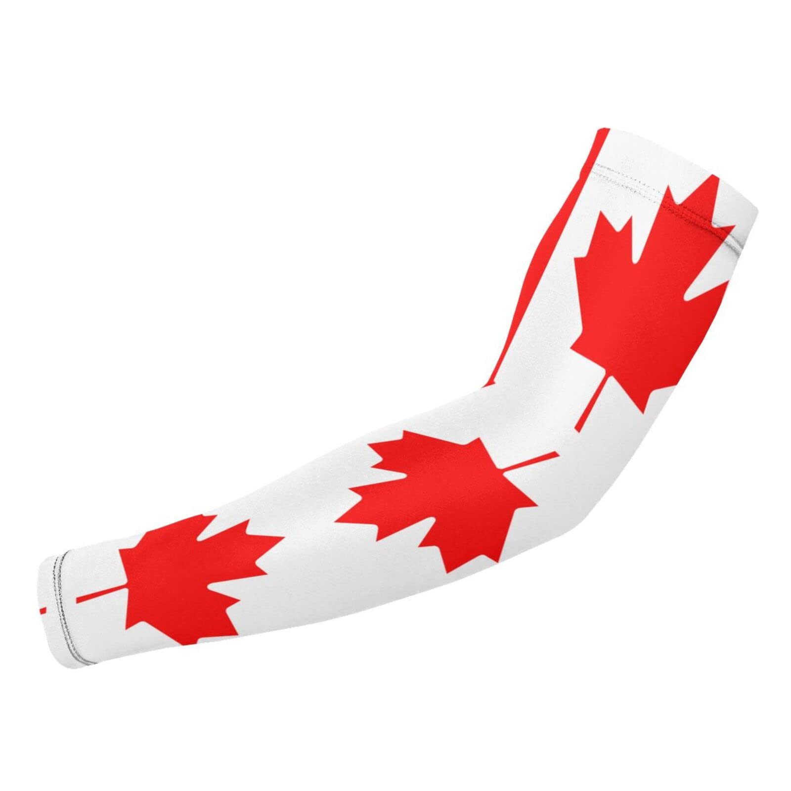 ZGXJJPP Canadian Flag Arm Sleeves for Men or Women - Tattoo Cover Up - Cooling Sports Sleeve for Basketball Golf Football