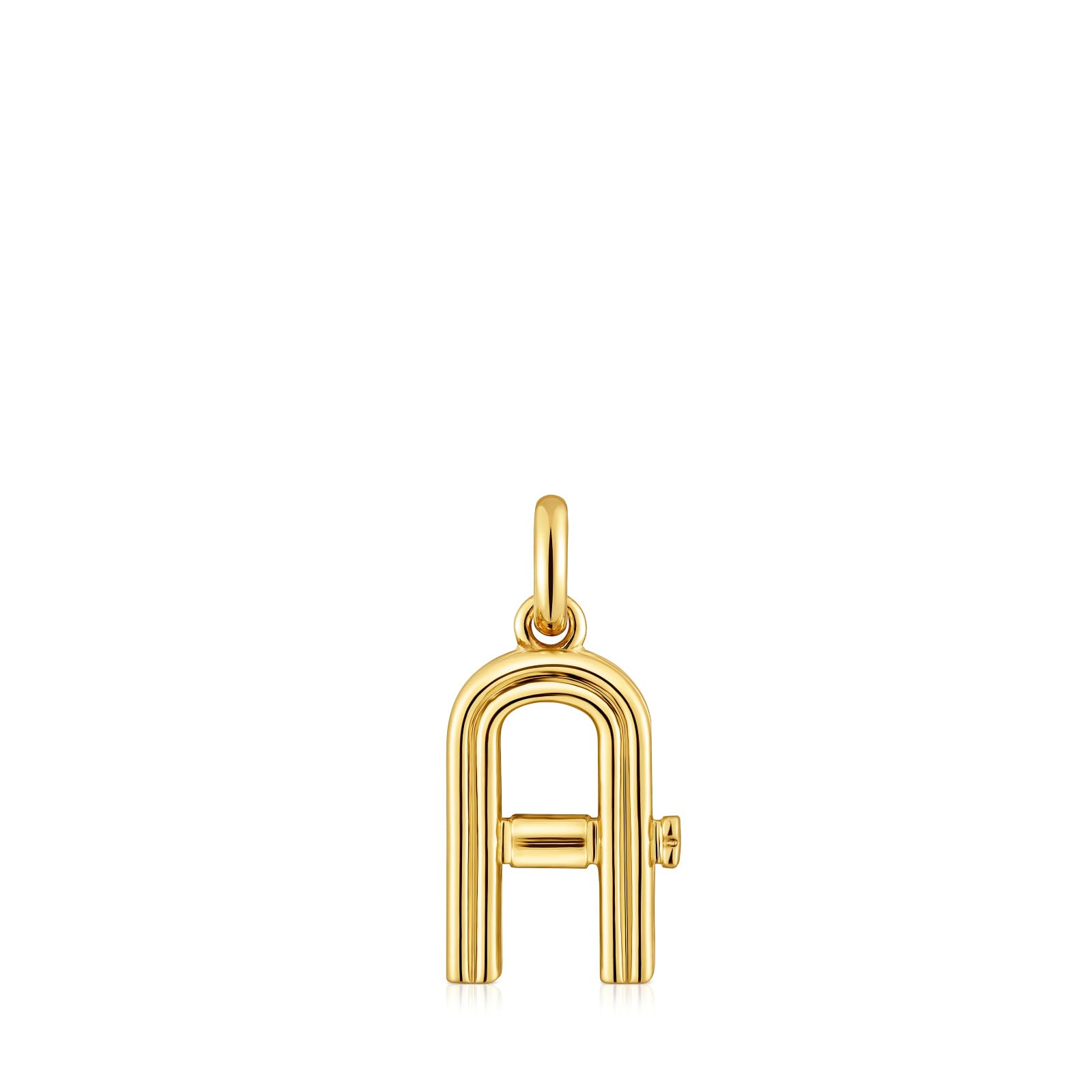 TOUS Colgante para Mujer Mediano Letra A con Baño de Oro 18 Kt sobre Plata de Primera Ley, Colección Alphabet