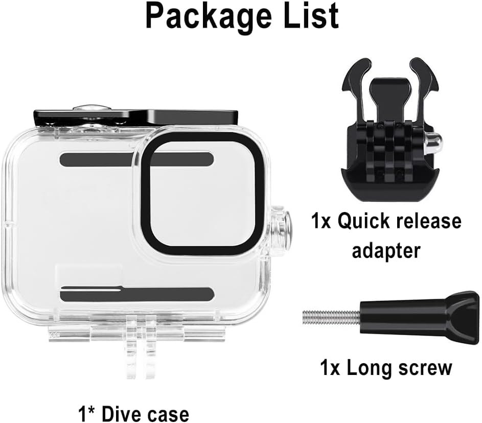 60M/196FT Waterproof Case for GoPro Hero13/12/11/10/9 Black Camera | 60M Depth Waterproof,Underwater Diving Housing,Protective Shell,Dive Case for Hero13/12/11/10/9 Black,Camera Accessories