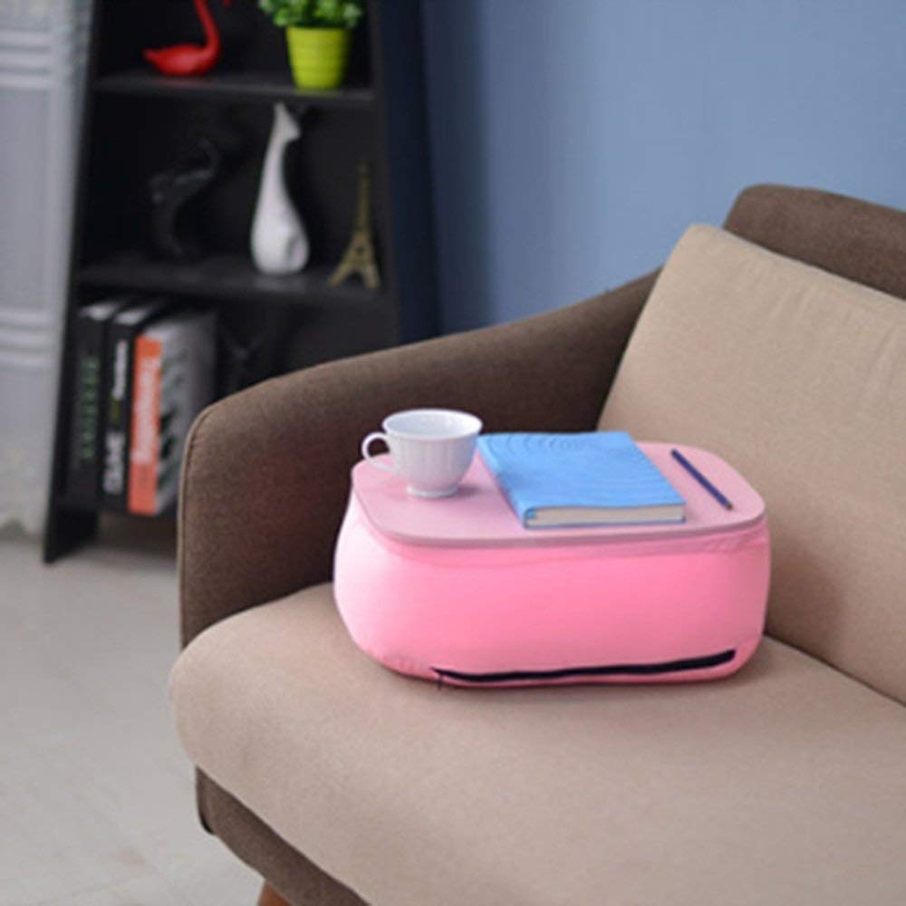 WYZXR Adjustable Tablet Table Simple Padded Tray Table Lazy Knee Bed Computer Desk Cushion Slab Table 3 Colors Available 26 36 15cm Can be rotated (Color : C)