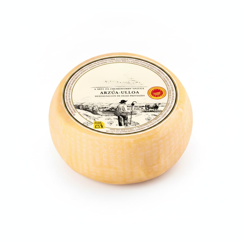Queso DOP Arzúa-Ulloa de Galicia - Pieza de 650g - Queso de Vaca Madurado de Textura Cremosa - Elaboración Tradicional Gallega con Leche Entera - Alto Contenido en Calcio Natural - NEXU