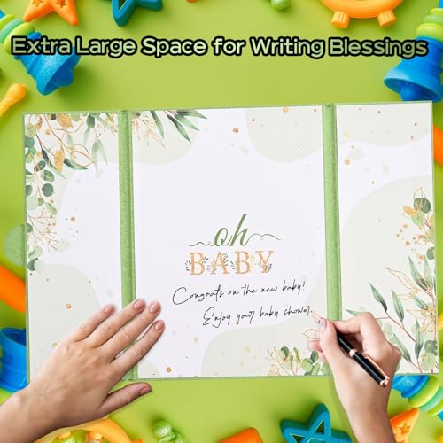 Image of Baby Shower Party Decorations Boys Sage Green Baby Shower Guest Book to Sign in Guestbooks Safari Oh Baby Alternative Signature Memory Book Gifts for Girls Creative Sign Card Board Keepsake Decor