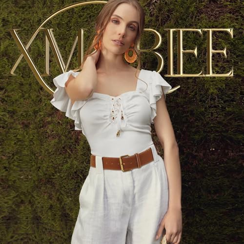 Women Wide Chunky Belts for Jeans Pants Dresses, Thick Black Brown Leather with Gold Silver Buckle2