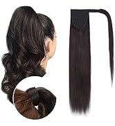 Ponytail Extensions Human Hair Ponytail Hair Piece Wrap Around Pony Tails Remy Hair Clip in Ponyt...