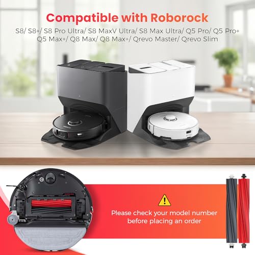 Image of 1 Set Main Brush Replacement for Roborock S8 / S8+ / S8 Pro Ultra / S8 MaxV Ultra / S8 Max Ultra / Q5 Pro / Q5 Pro+ / Q5 Max+ / Q8 Max / Q8 Max+ / Qrevo Master /Qrevo Slim Vacuum Roller Brush Parts