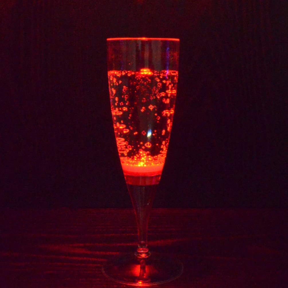 Uonlytech Led Light Wine Cup 6 Pack Light up Liquid Activated Glasses Mixed Color Flutes for Weddings New Year S Celebrations Parties Table Centerpiece