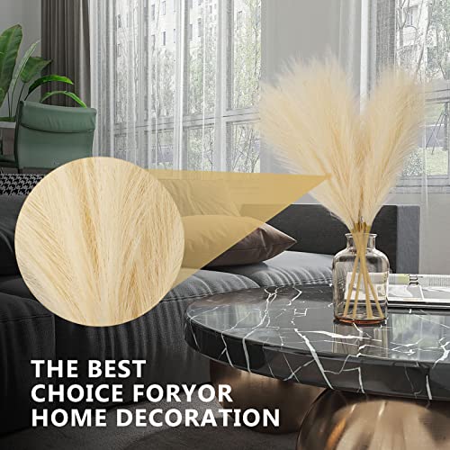 Offfay Pampas Grass, Artificial Pampas Grass Large, 5 x 31.5''/80cm Tall, Fluffy Faux Pampas with Long Stem - Image 3