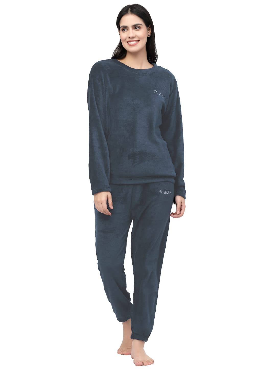 Stylish Woolen Winter Night Suits for Women | Latest Woollen Tops & Pyjama Night Dresses for Women | Ladies Night Suit Dress Wear Combo Set | Fancy Night Pants for Girls-image-16