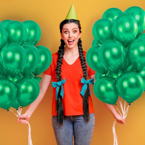 Image of Party Propz Green Balloons for Decoration - 25 Pcs Green Balloons for Birthday & Festive Home Decor | Balloon for Christmas Decoration | Green's Theme Decoration (Latex)
