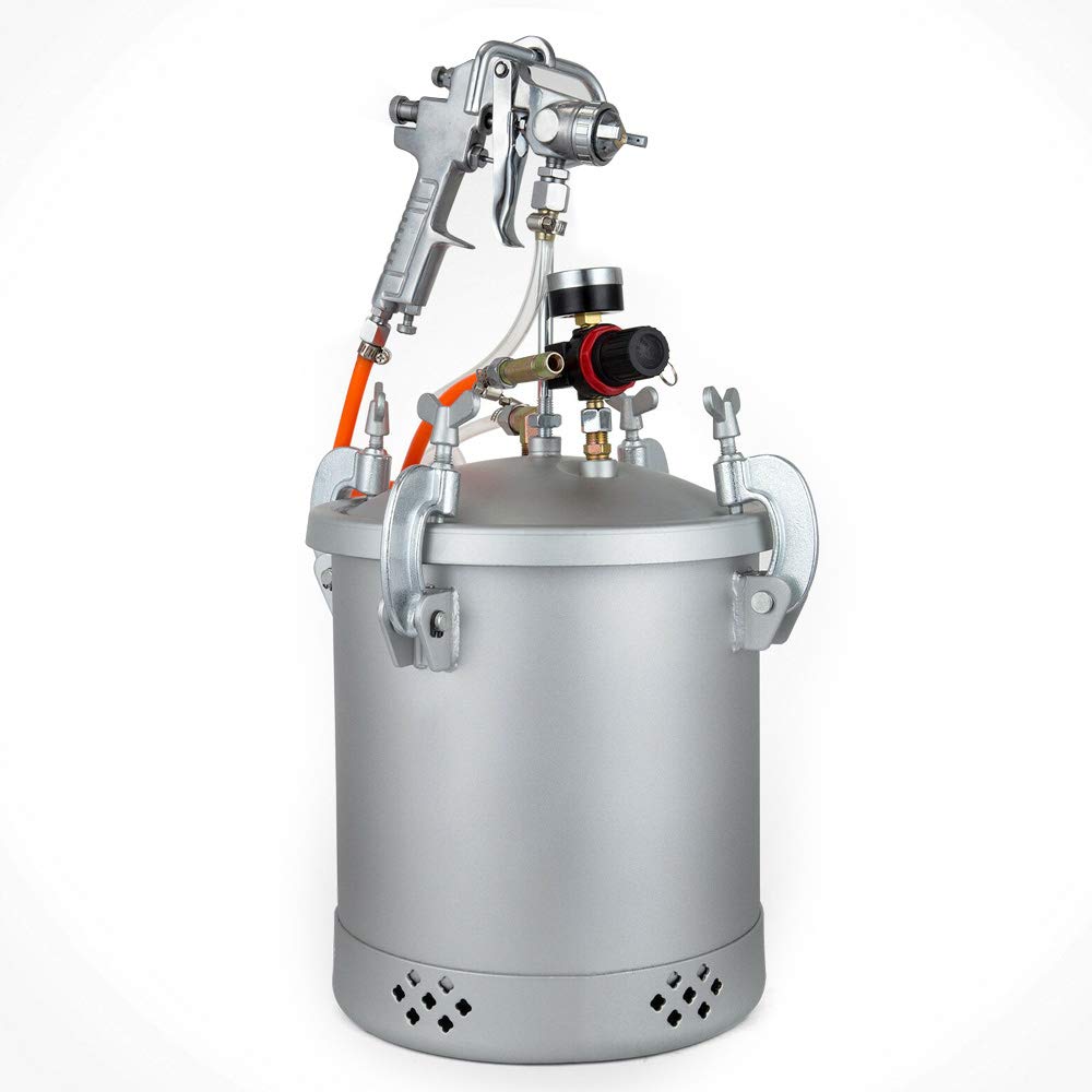 System de pulverización de Pintura de 10 L, depósito de Pintura de 60 PSI, Soporte para Pintura con Boquilla estándar de 3 mm para aplicar Pintura al Agua, Manchas, Barniz, Superficies Finas para