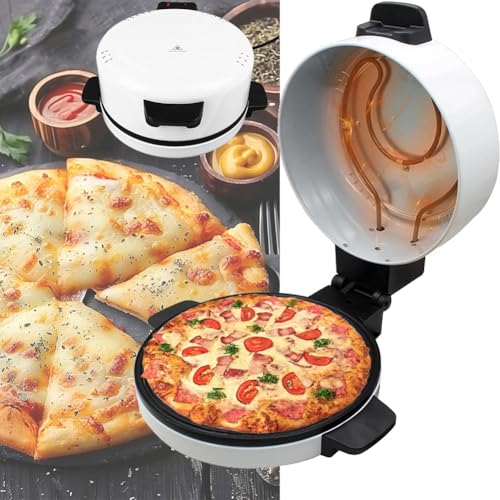 Horno Eléctrico para Pizza Interior, Pizza Casera De 2000 W En 6 Minutos, Máquina para Hacer Pan Árabe De 12 Pulgadas, Olla para Pizza Portátil con Piedra Caliente, Placa Calefactora Antiadherente