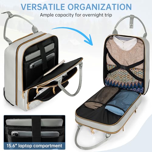 Image of Underseat Carry On Luggage with Wheels, Stylish Lightweight Under Seat Luggage, Personal Item Suitcase with telescoping handles for Men Women, Pilots and Crew, Gray