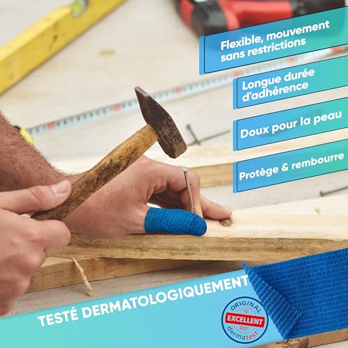 Pansements auto-adhésifs pour les doigts - 4x rouleau de sparadrap beige (2.5cm x 4.5m) - Bandage auto-adhésif - Bande élastique imperméable - Bande sparadrap anti-poussière, anti-graisse – vue 4