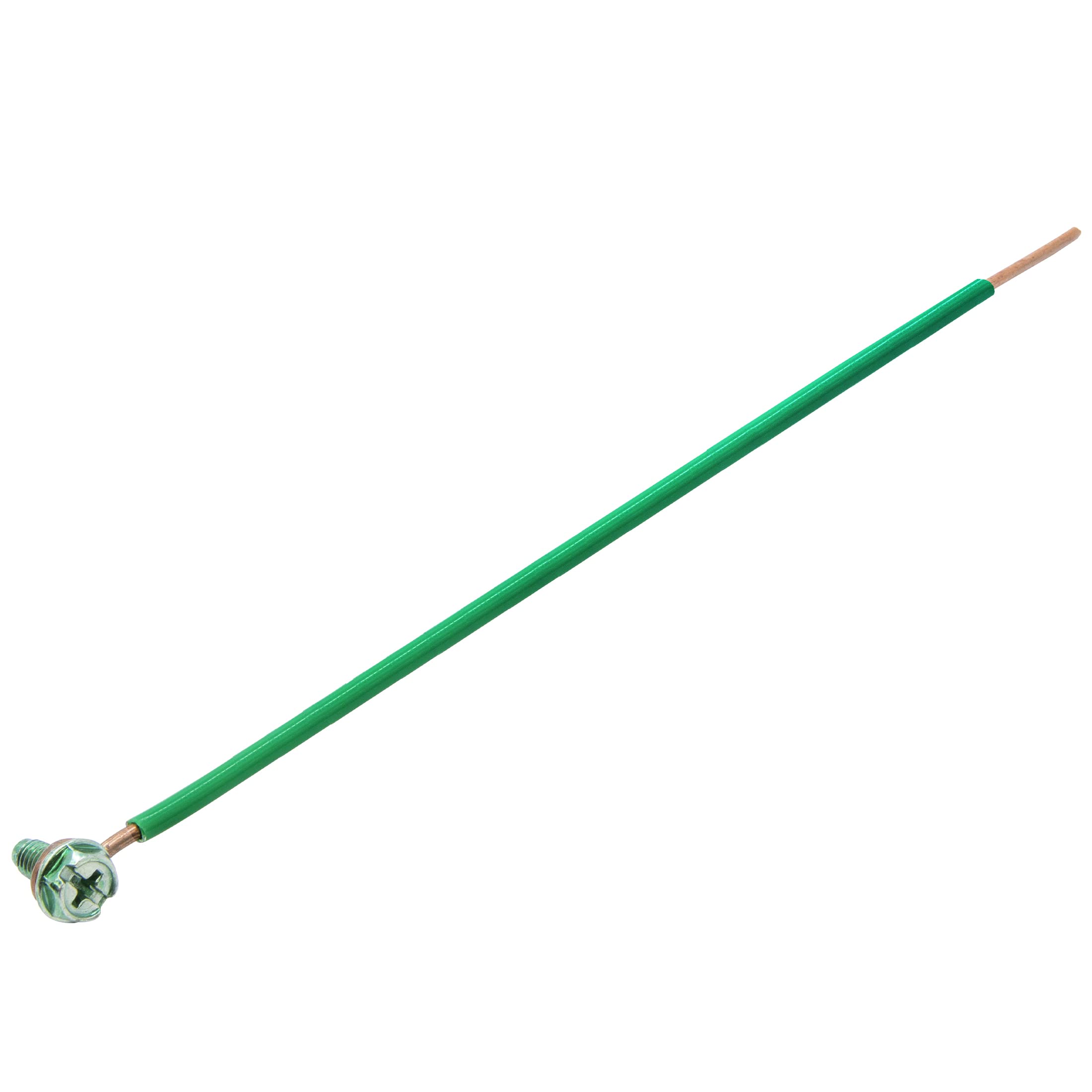 Maxxima 8 in.12 AWG 1-Wire Solid Stripped Grounded Pigtails with Screws, Green (100 Pack)