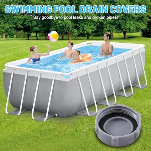 P6H1158 Abflussventilkappe, robust, Poolzubehör, kompatibel mit P01006 Ablassventilsystem (Grau, 2 Stück)