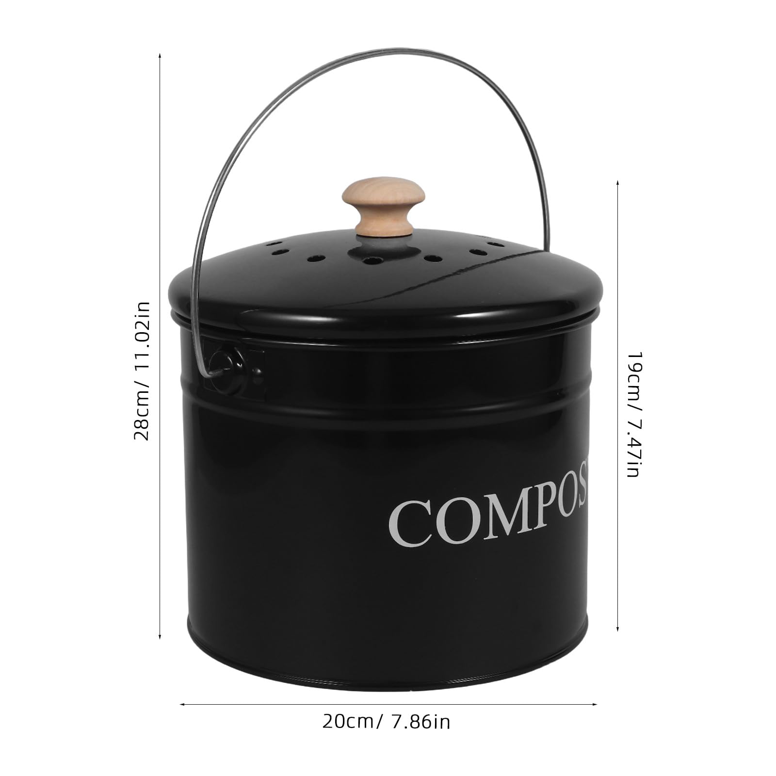 Healeved Composteur de comptoir : Composteur de Cuisine avec Couvercle - Seau à déchets Alimentaires pour comptoir - de Style Ferme pour Appartement ou Bureau