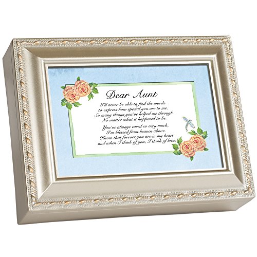 Dear Aunt Champagne Silver Music Box/Jewelry Box Plays You Light Up My Life