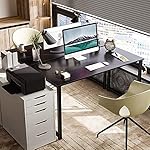 ODK 48 Inches Computer Desk for Home Office, Office Table for Small Spaces, Writing Desk with Headphone Hooks, Black - Image 2
