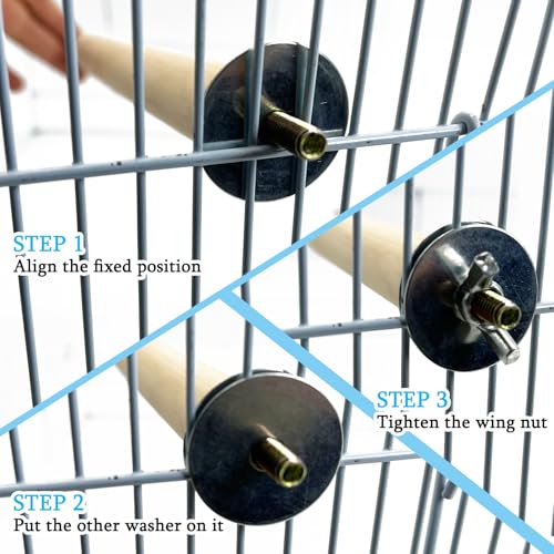 Image of Hamiledyi Bird Perch Stand Toy Natural Wood Perch Stand Birds Toys Parakeet Toy with Rotating Balls Spinning for Parakeets Cockatiels Conures Budgies Finches Love Birds