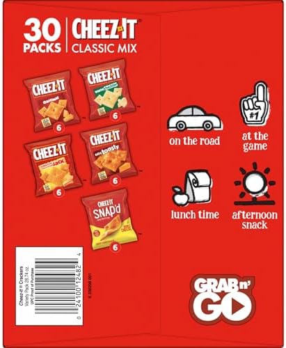 Cheez-It Cheese Crackers, Baked Snack Crackers, Office and Kids Snacks, Variety Pack, 28.74oz Box (30 Packs) — view 6