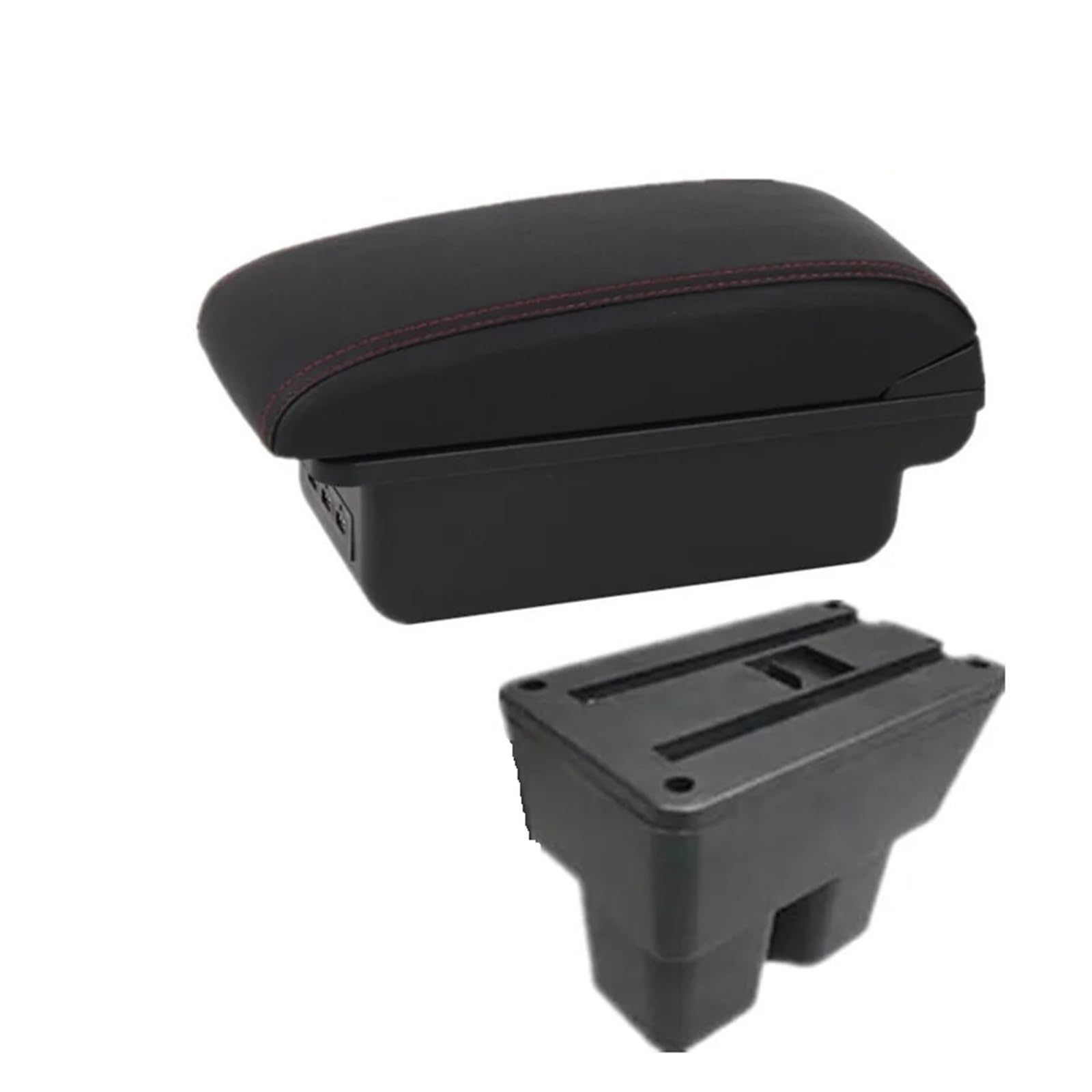Ggwqoops Car Armrests For Suzuki For Jimny 2019-2025 Armrest Box Car Storage Dedicated Retrofit Interior Accessorie Armrest Box(B1 Black red 3USB)