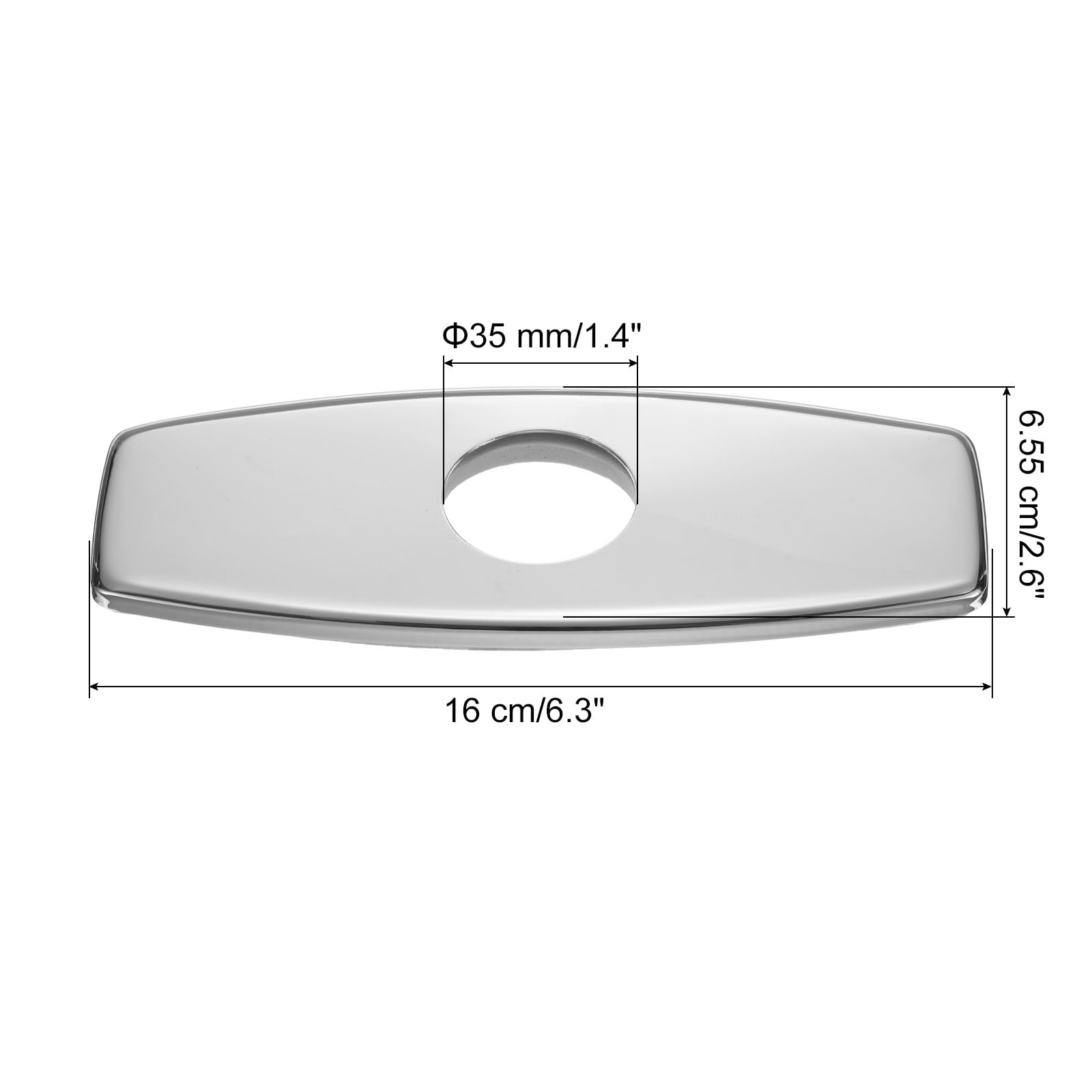 uxcell 2pcs 6 Inch Hole Cover Deck Plate Escutcheon, Stainless Steel Sink Cover Plate for Bathroom or Kitchen Sink Faucet Round Silver - Image 2