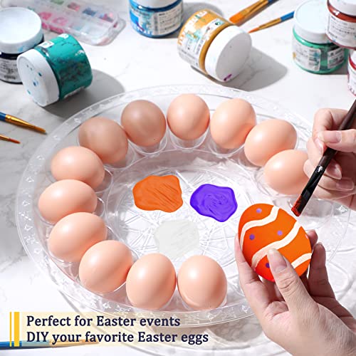 Shellwei Deviled Egg Tray With Lid 12 Inch Round Egg Containers With 15 Egg Slots Reusable Plastic Egg Holder Platter For Deviled Egg Fruits Veggie Finger Food thumb #5