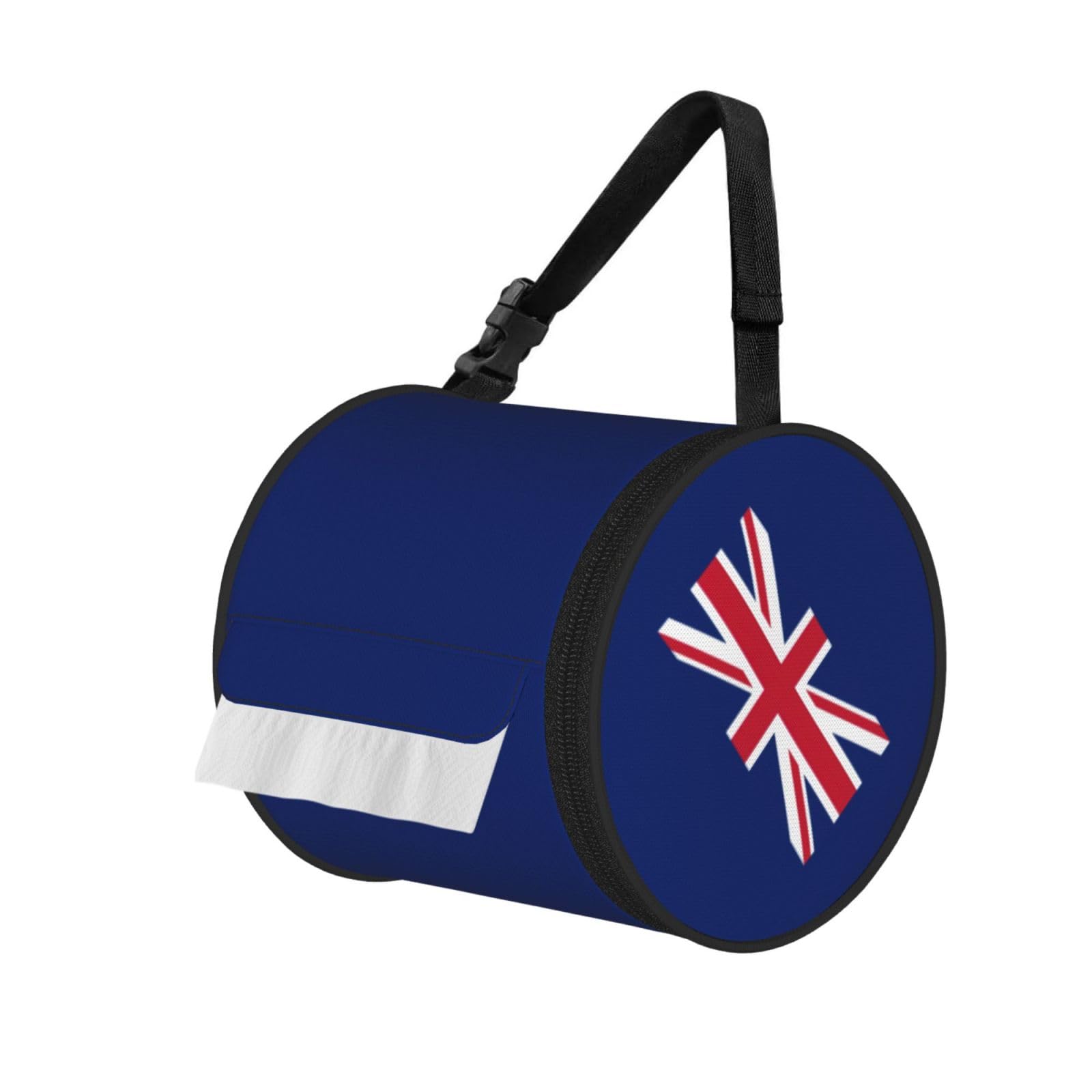 UK Flag Print Cylindrical Tissue Holder Bathroom Car Home Office Kitchen Decor Versatile