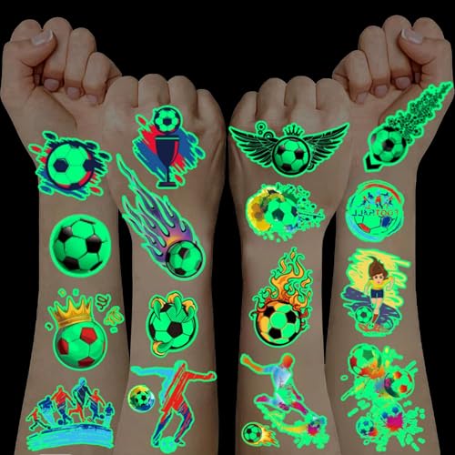 100+ Piezas Tatuajes Temporales Niños,Futbol Niños Regalos Cumpleaños Niños Colegio Pegatinas Infantiles Juguetes Niños 3 4 5 6 7 8 9 10 11 12 Años Regalos Futbol Niños Luminoso Tatuajes Niños