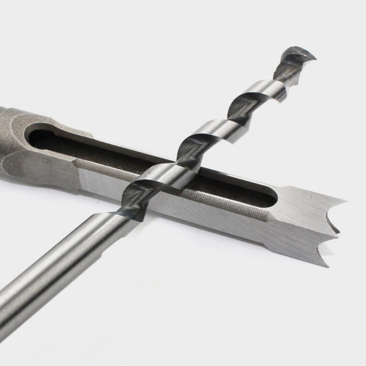 Set Punte da Trapano per Legno a Mortasa 4 Pezzi in Acciaio | Finitura Argento, Durezza Elevata e Struttura Resistente All'usura, Design Scanalatura a U per Lavorazioni Precise